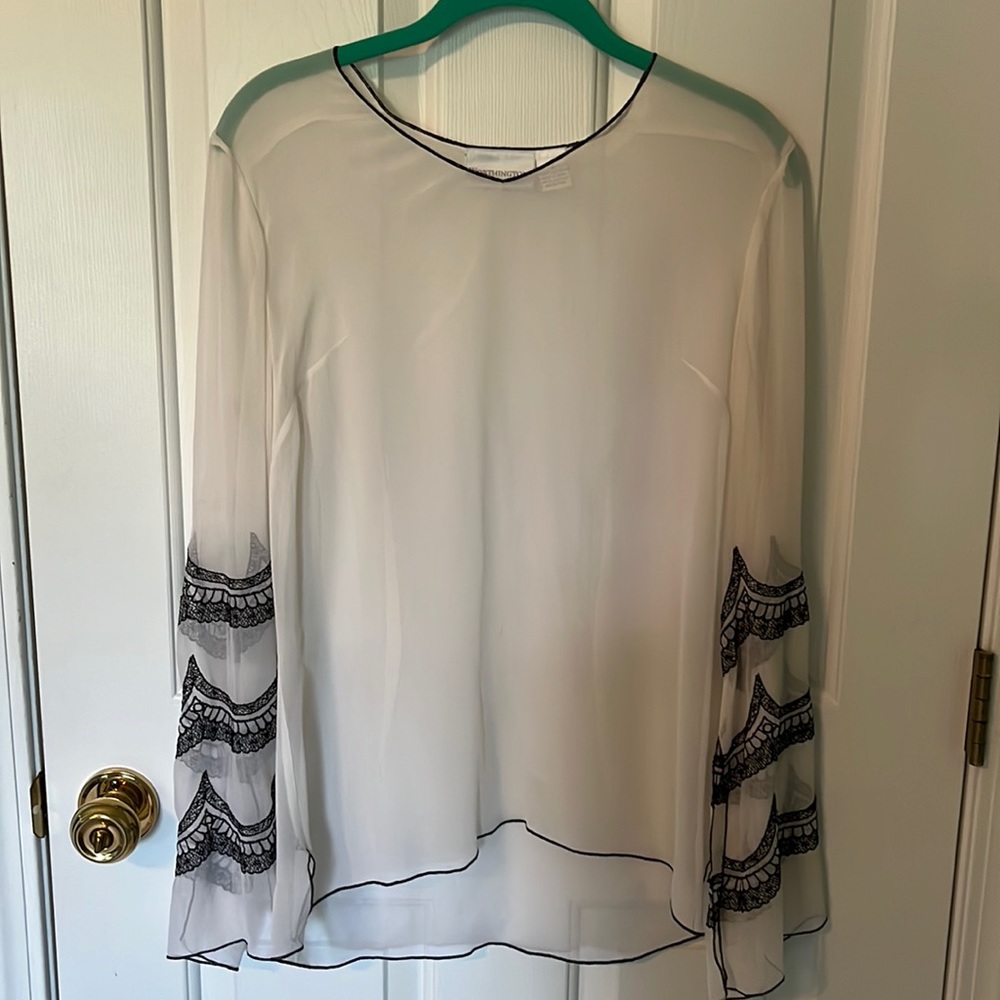 Worthington sheer white tunic